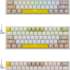 Клавиатура Redragon Fizz Pro,  USB, Bluetooth/Радиоканал, белый желтый [72598]